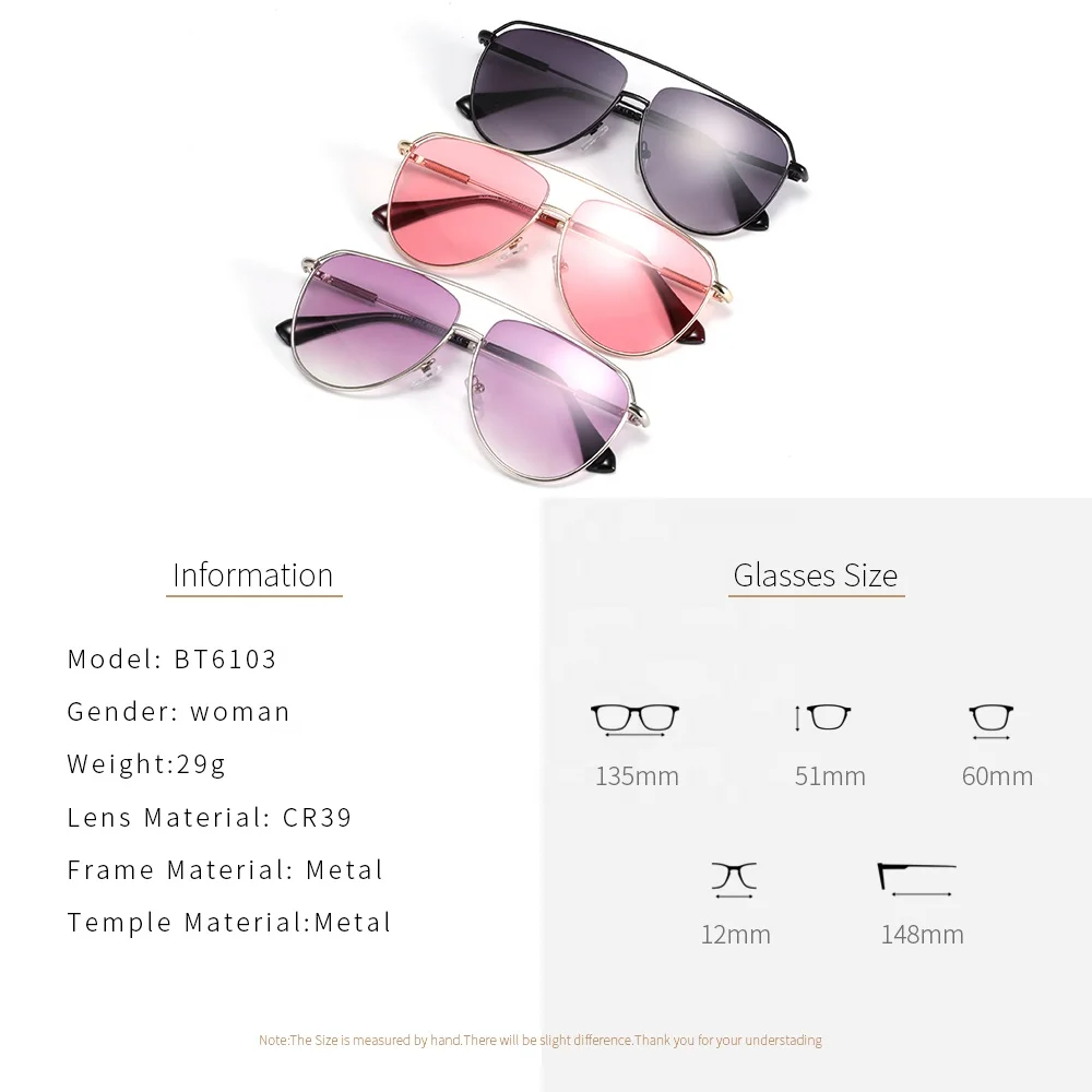Oversize Pilot Polarized Sunglasses Metal Acetate UV400 Gradient Sun Glasses for Women