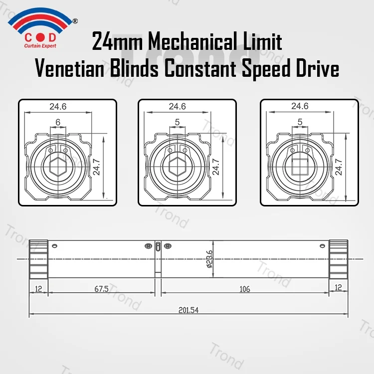 AOK 24 mm AM24-08/34-II-H Mechanical Limit Constant Speed With Quiet Design and Rechargeable Battery Smart Venetian Blinds Motor