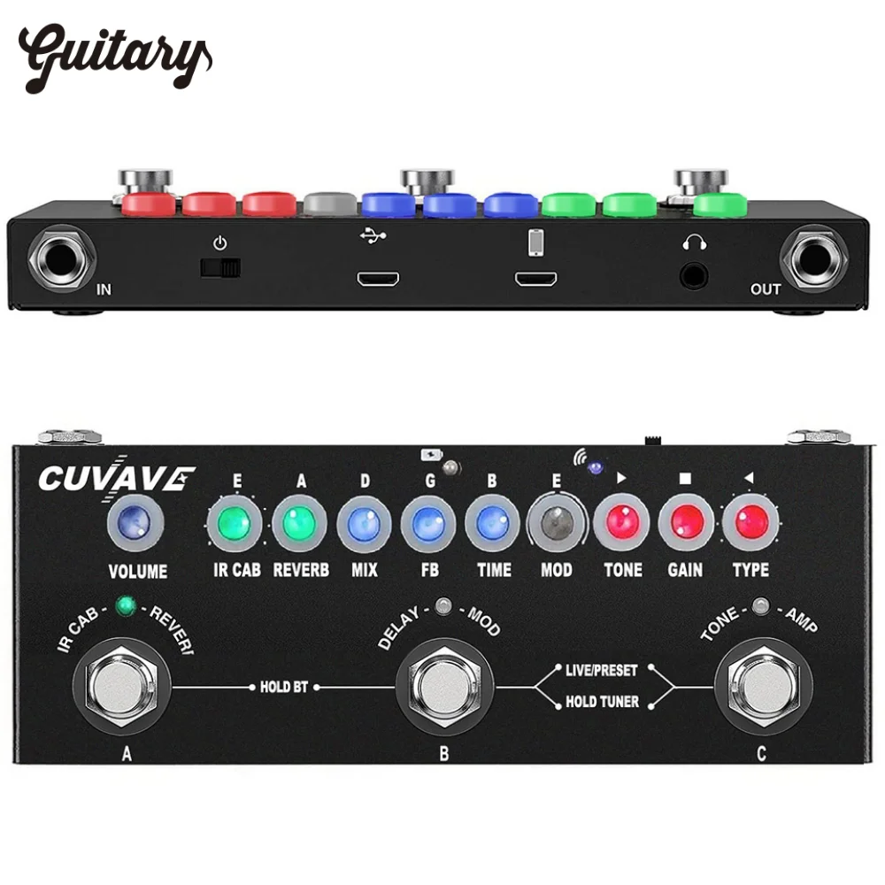 Rechargeable Cuvave Cube Baby Bass Guitar Effect Multi Effects Pedal Combined Recording Delay Chorus Phaser Reverb Effect Pedal