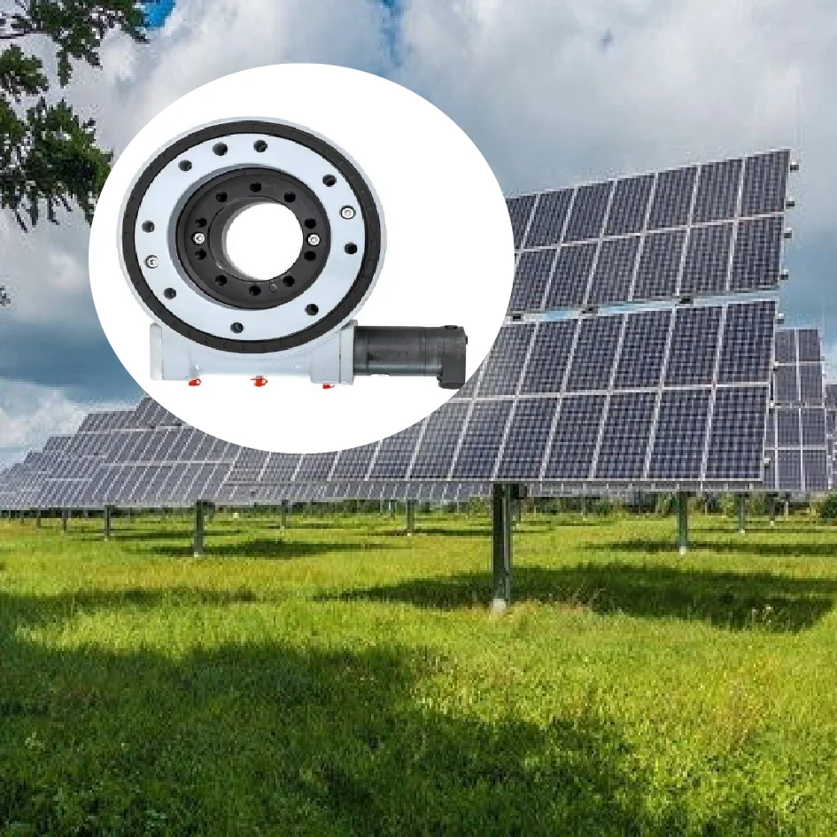 Worm Gear Slewing Drive Se7 Single Axis Used for Solar Tracking System with Electric Motor