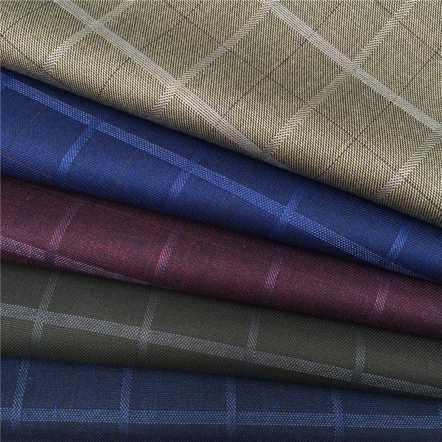 Новый полиэстер вискоза спандекс смешанный материал клетчатый дизайн подходит для мужского костюма Блейзер брюки одежда тканая ткань