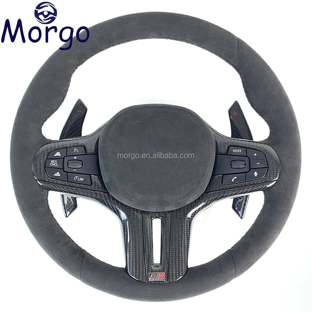 Custom Alcantara Carbon Fiber Steering Wheel Fit for Toyota Supra GR Car Steering Wheel