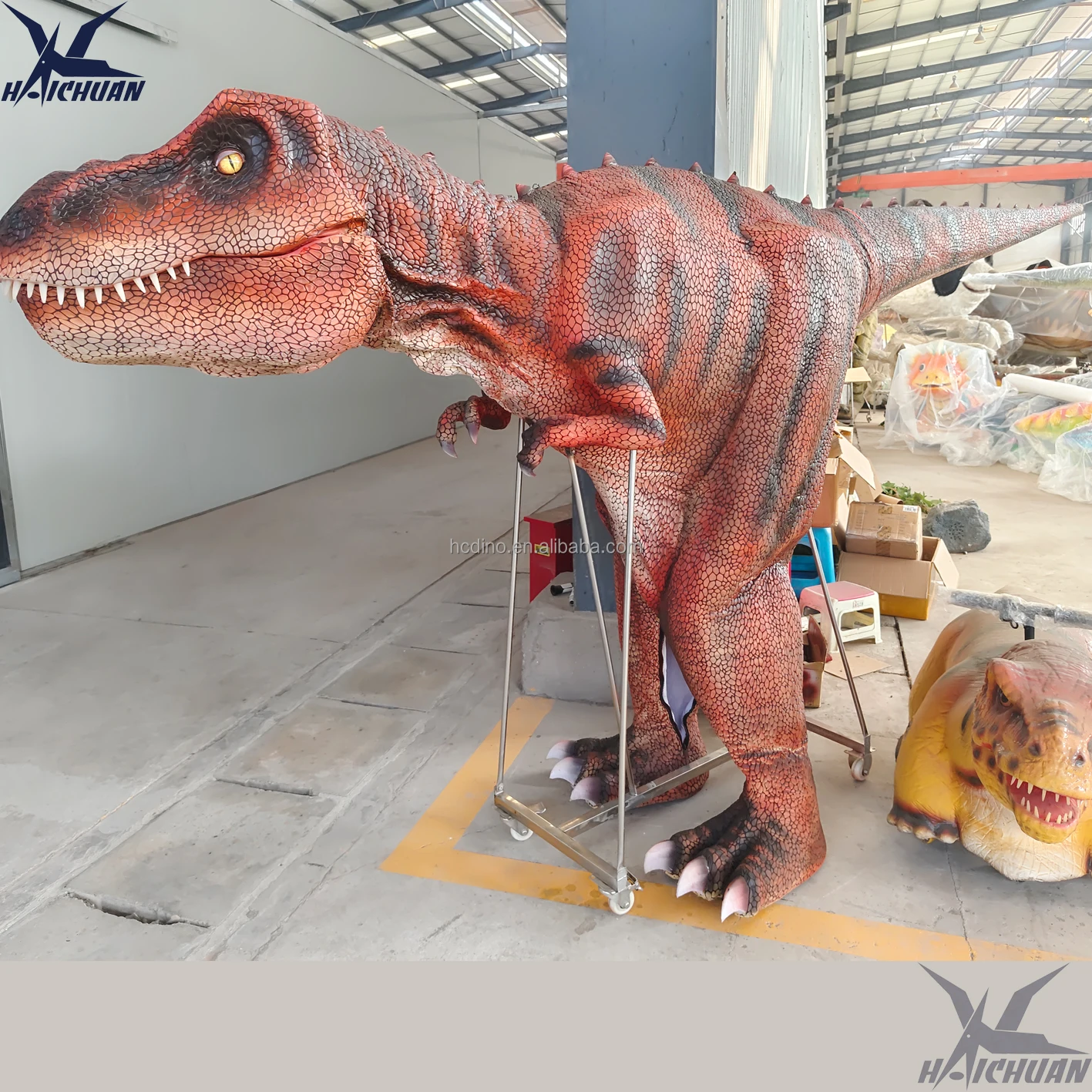 Lifelike Realistic Horror Halloween Costume Animatronic t rex Dinosaur Costume for Indoor Theme Playground