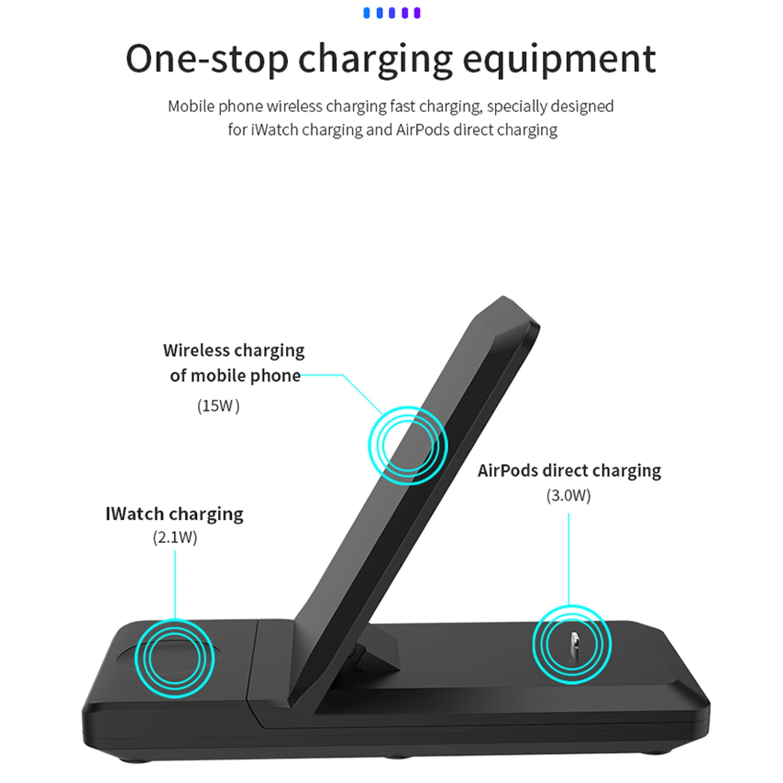 2021 Hot 3 in 1 15W fold Wireless Charger Fast Wireless Mobile Phone Charger Stand Wireless Bracket Watch Charger