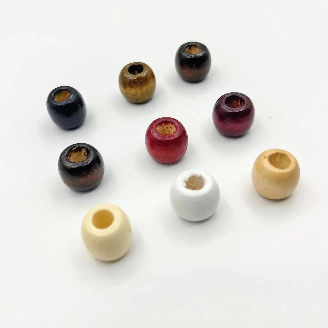 Wholesale Maple Wood Colorful Barrel Beads Loose Beads Strand Bracelet Necklace Hair Braid Accessories DIY