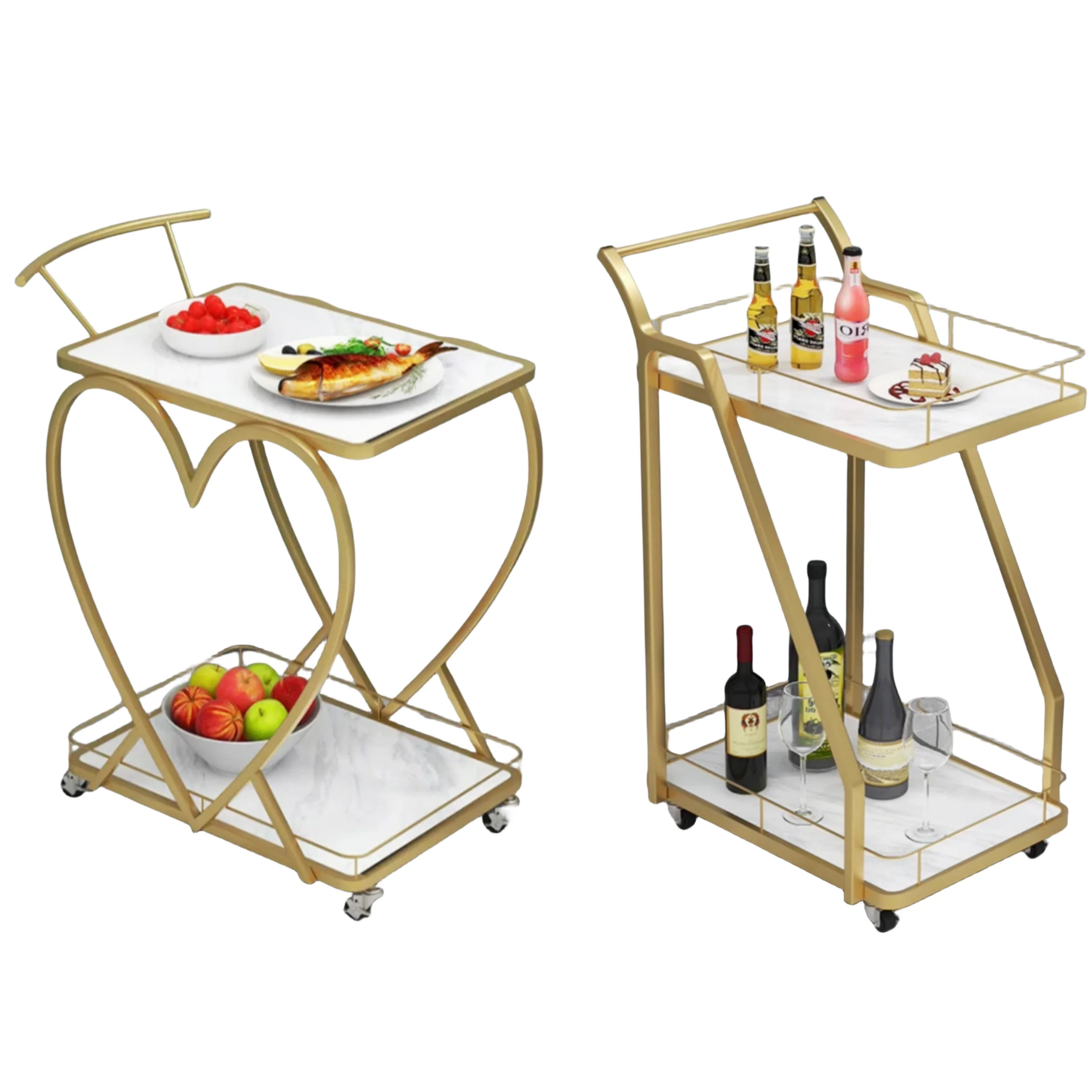2 3 Shelves Restaurant Hotel Room Beverage Service Cart Wood Metal Utility Cart Food Service Liquor Trolley Liquor Wine Cart