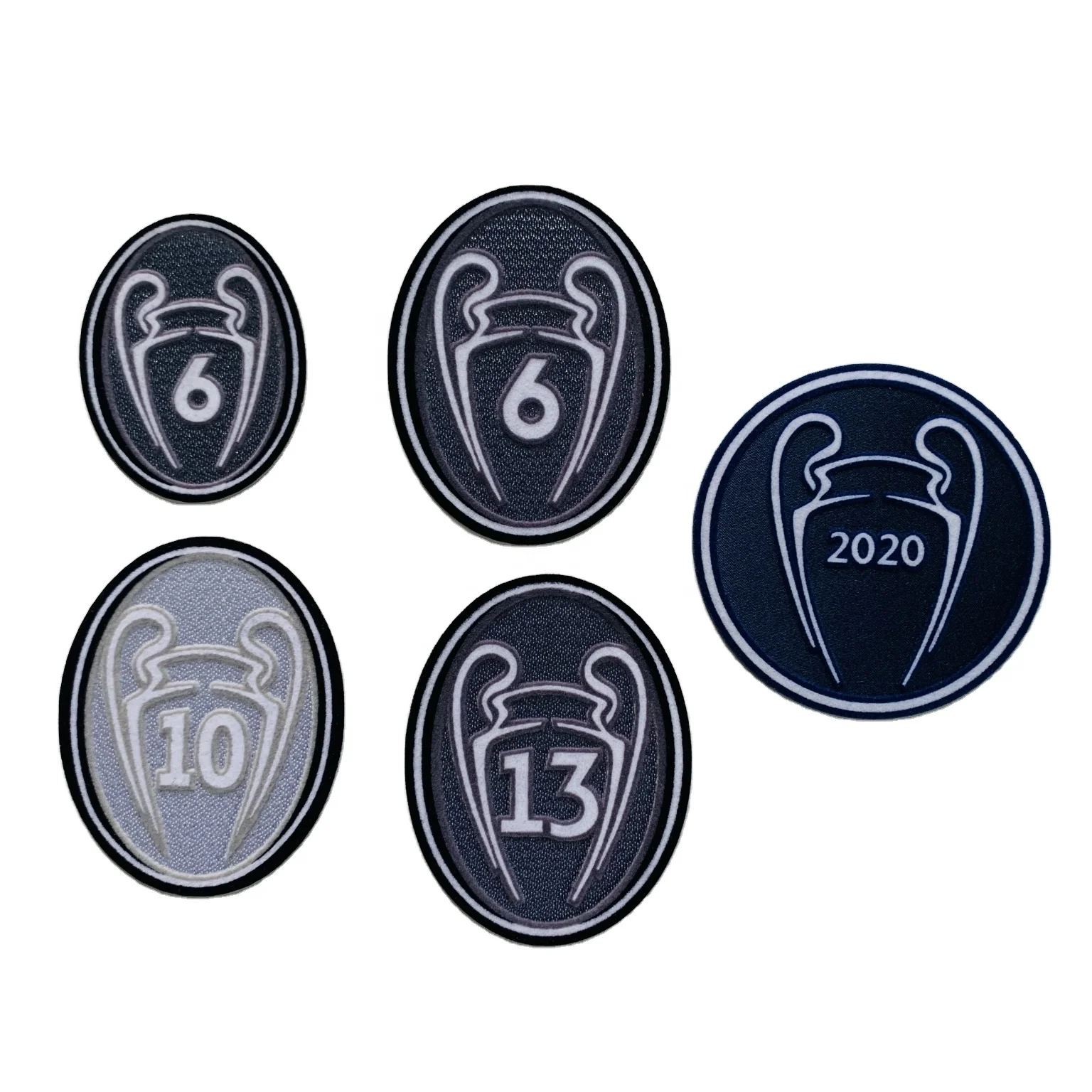 Custom Logo Embroidered Patch Fabric Clothing Nylon Stickers Various Decoration European Football Club logo 3D Flocking Patches