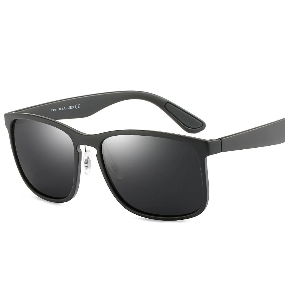 MS P0058 Silicone Nose Pads TR90 Polarized Driving Glasses Square Frame Sunglasses For Men OEM Custom Logo