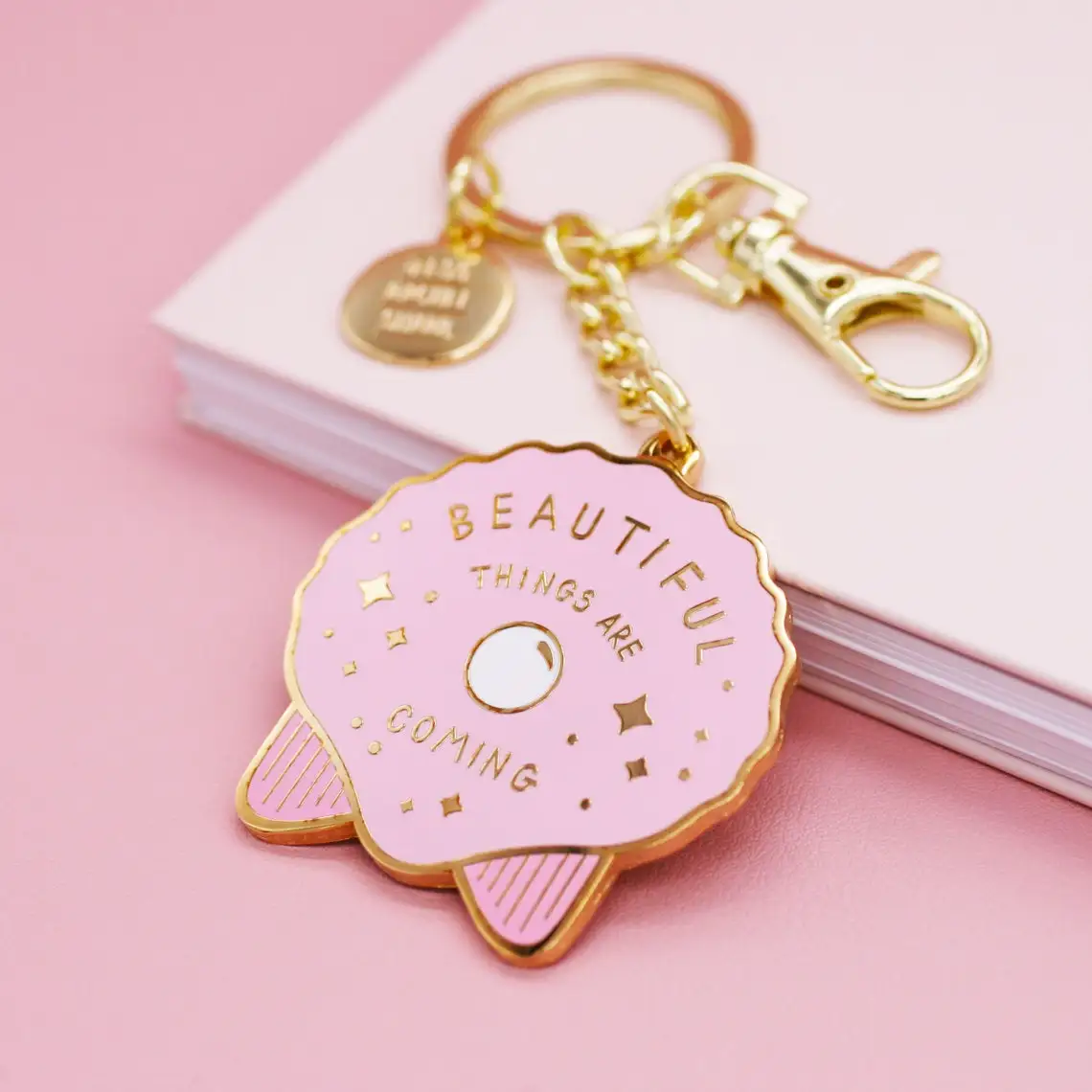 Beautiful Things Are Coming Hard Soft Enamel Key Ring Mental Health Keyrings Positive Reminde rCute Encouragement Metal Keychain