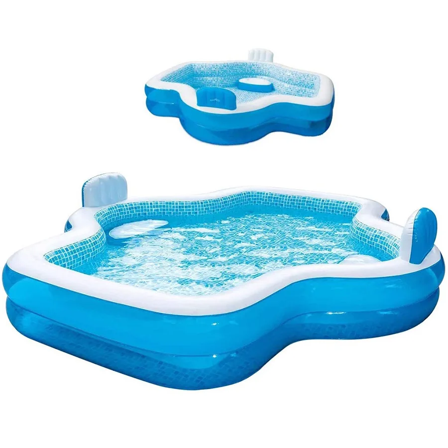 New Product Elegant Family Pool 10 Feet Long 2 Inflatable Seats with Backrests