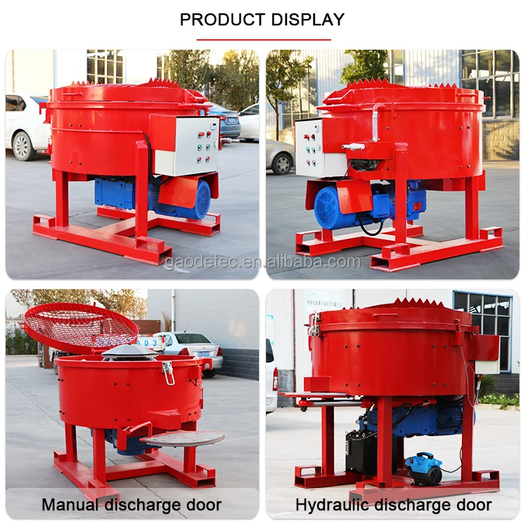 Portable Manual Hand Cement Castable Refractory Pan Mixer Mixing Machine