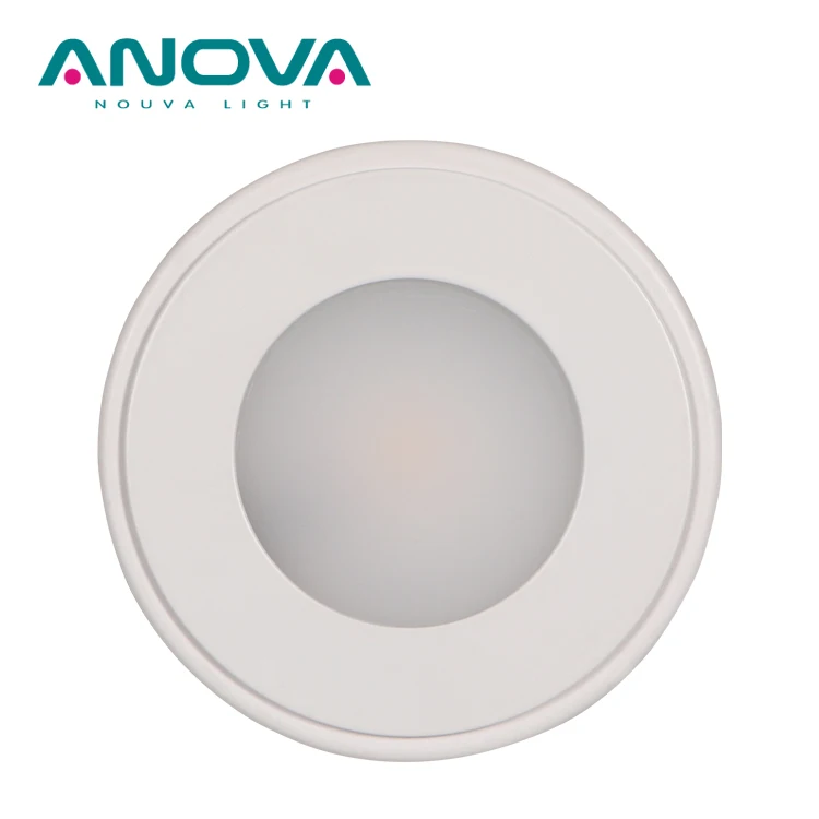 Cutout 10mm Surface Mounted Led under cabinet Lights super thin Round 3W kitchen display cabinet led