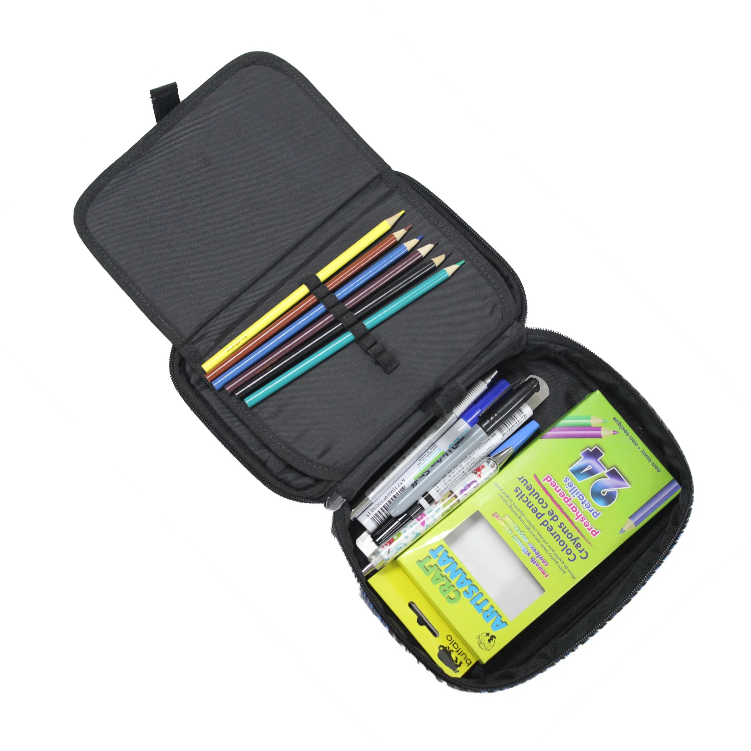 600D hot selling Pencil Box pencil pouch  Large Storage  Marker Pen  Pencil Case  with Compartment