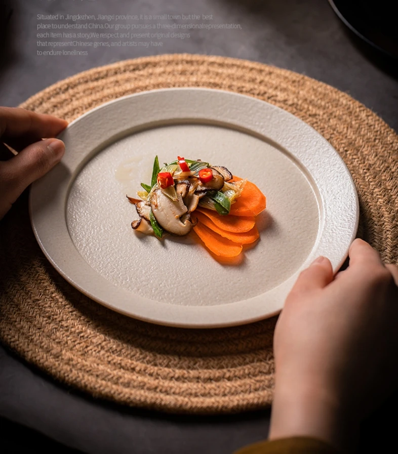 Classic White Ceramic Plate black matte porcelain dishes oven safe plate with low price online sale in India