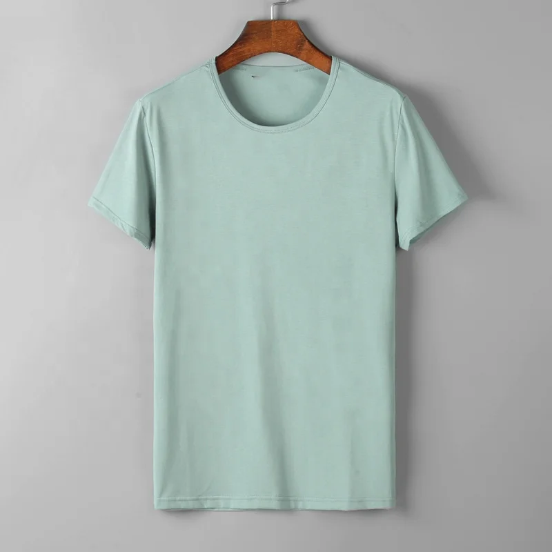 Wholesale Workout Custom Men Manufacturers Summer Streetwear Solid Color Unisex T Shirts Blank Silk Black Casual T Shirt