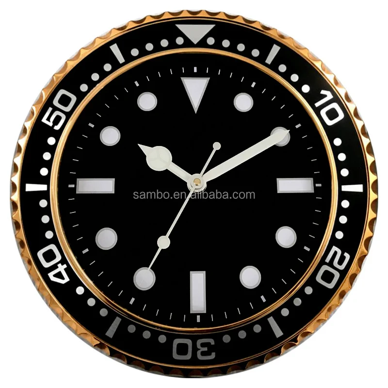 China Silent Decorative Blue Quartz Luminous Wall Clock to Promotion Gifts