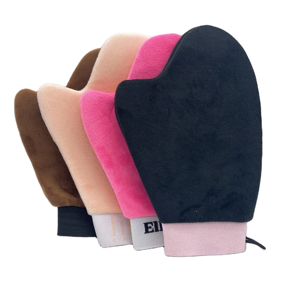 Custom tanning mitt velvet self tanning mitt with elastic band