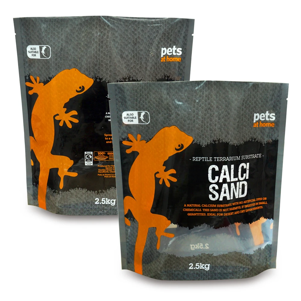 design smell proof stand heat seal ziplock packaging candy custom printed mylar bags with window for CALCI SAND 2.5 kg 5 kg
