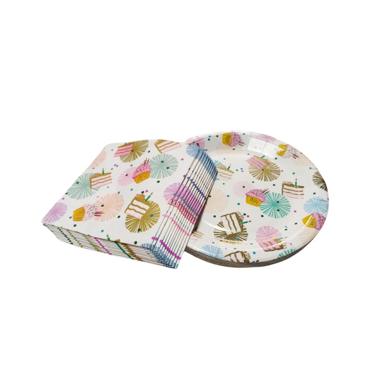 Custom Disposable 3Ply Birthday Soft Decoupage Party Luxury Printed Hot Stamping Gold Foiled Personalized Paper Napkin