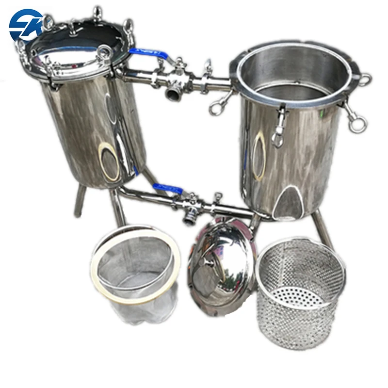 Food Grade Syrup Solid Liquid Separation Water Treatment Stainless Steel 304 Sanitary Bag Duplex Filter