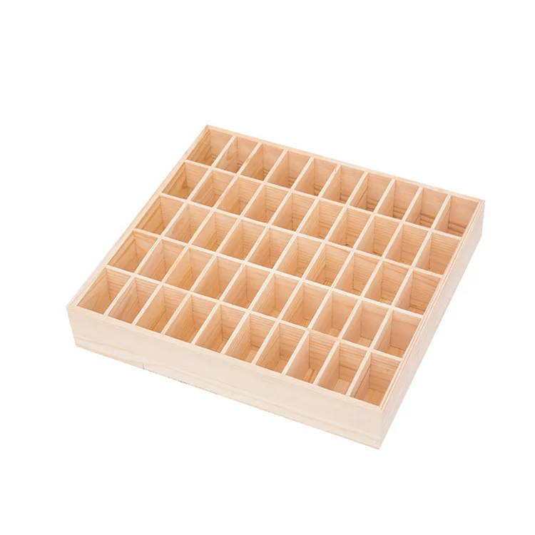 Wooden Sorting Tray Grid Display Wood Divided Organizer Brown Finished Section Box With Compartments and Dividers,Wooden Storage