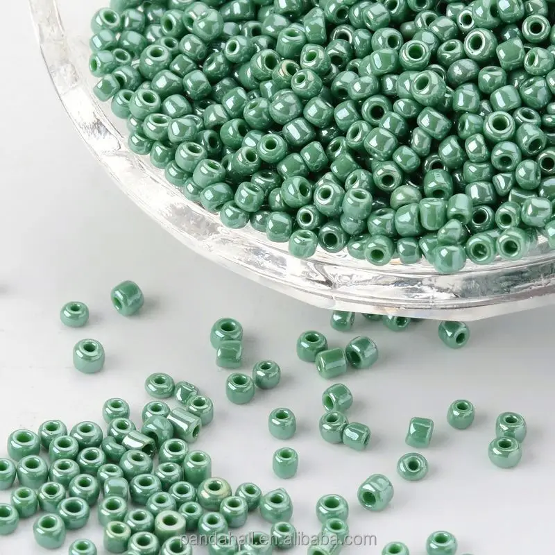 Wholesale selling Pandahall 12/0 Lustered Opaque Color Jewelry Glass Seed Beads