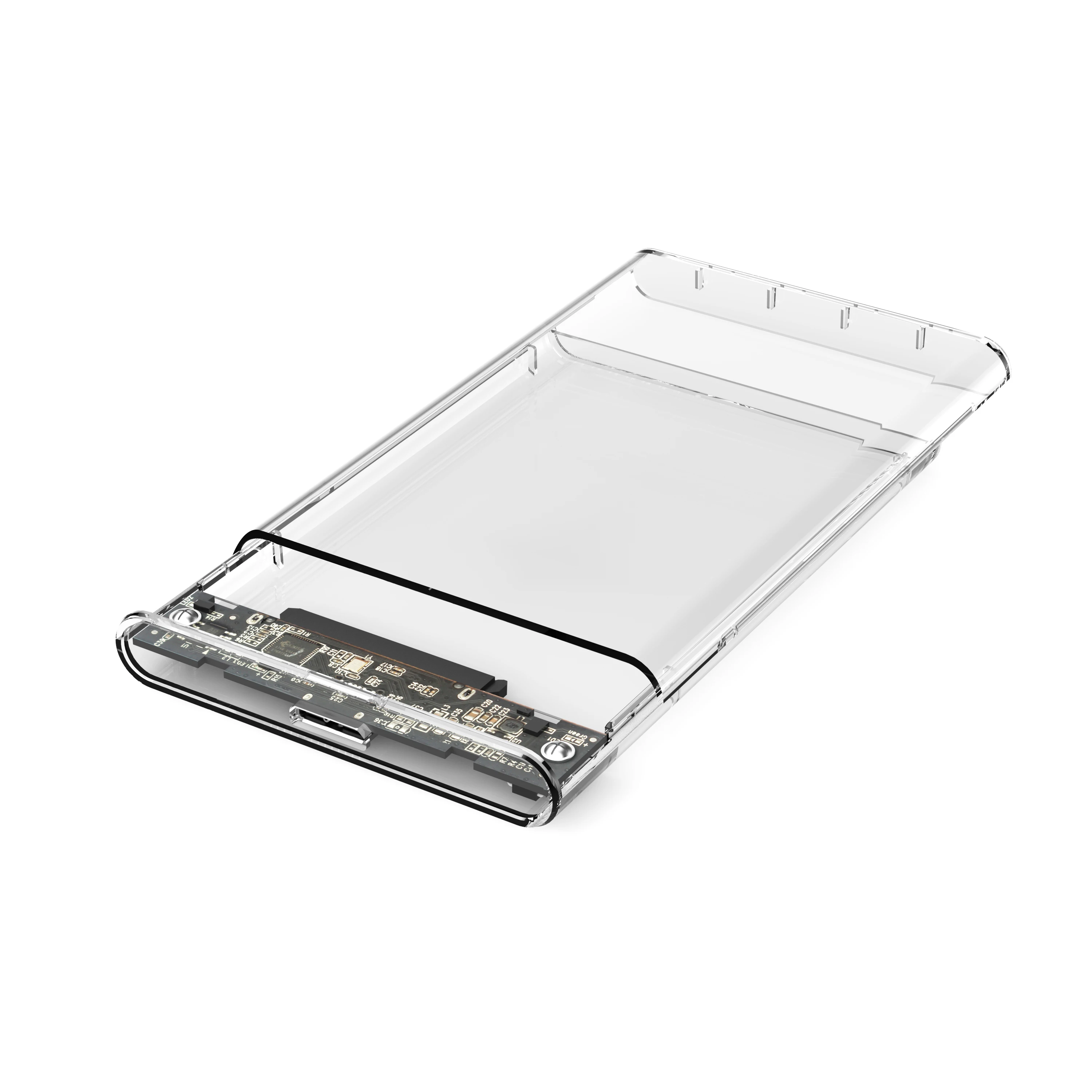 OEM Factory 2.5 inch Hard Drive Case Transparent HDD Enclosure with USB Port for Laptop 5Gbps Transfer Rate HDD Caddy