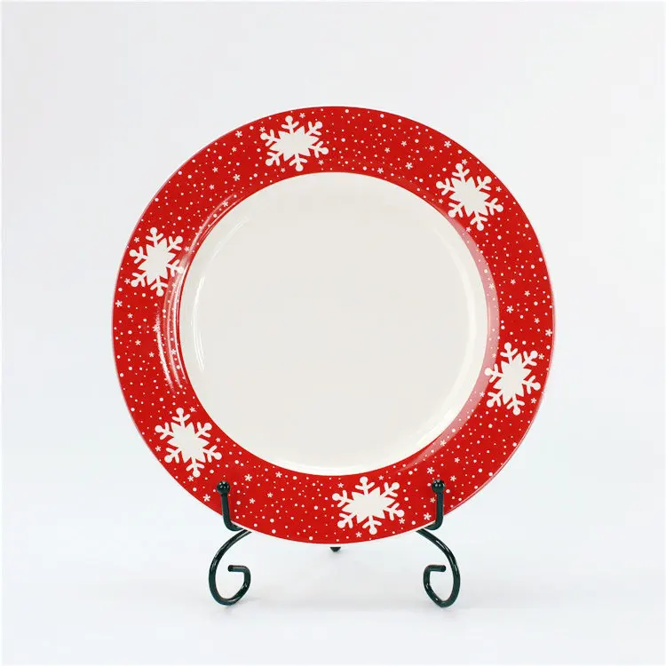 Home Party Used Christmas Tree And Snowflake Printing Plate For Dinner
