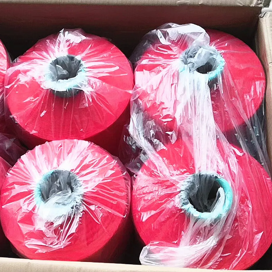 Polyester overlocking thread 150D/36F/1  dope dyed