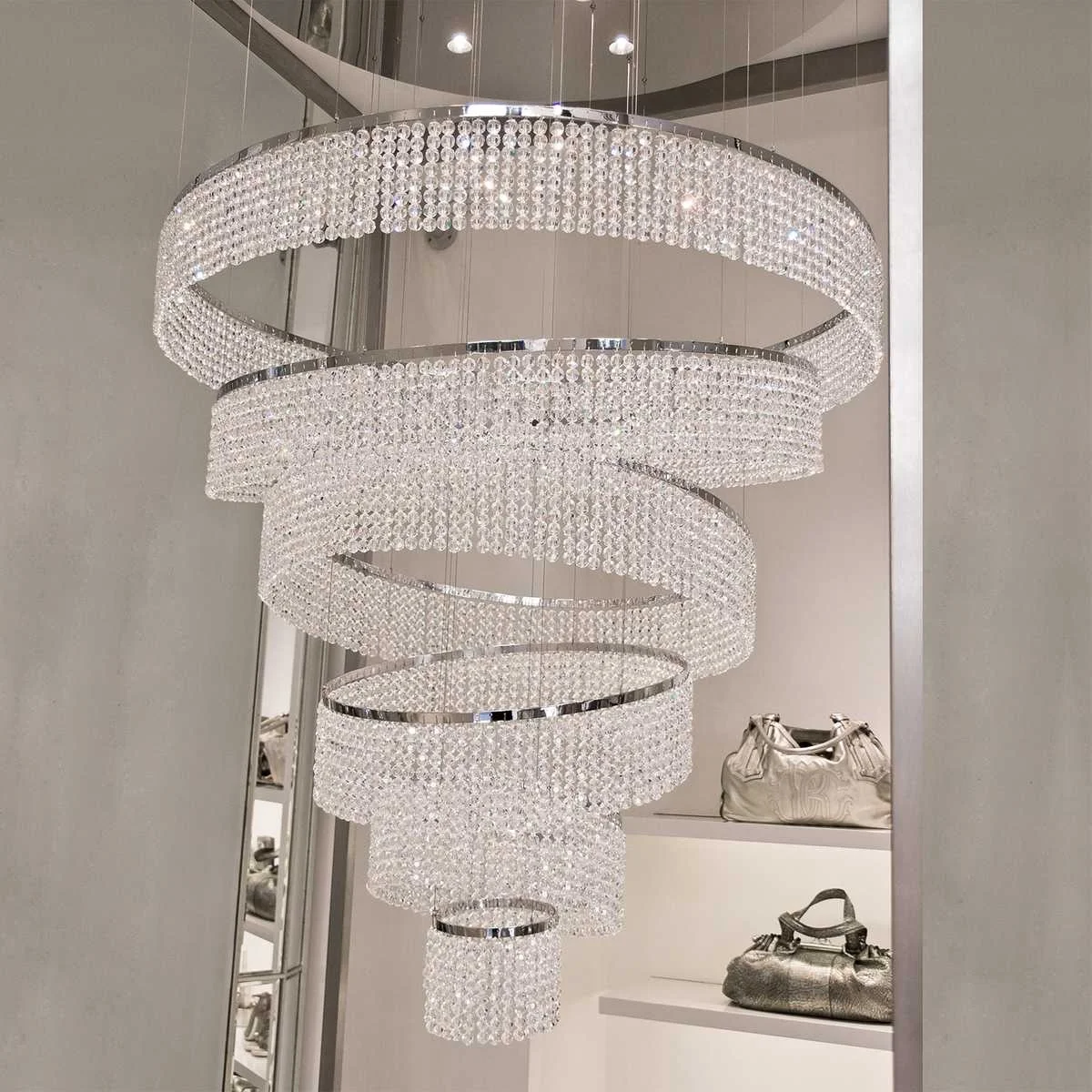 New arrival LED Spiral Crystal Chandelier Light Lustres de cristals for Living Room