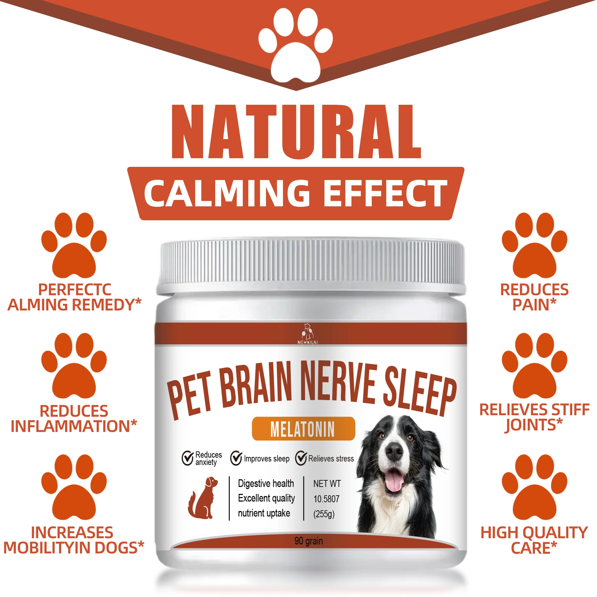 OEM ODM factory custom private label pet brain nerve sleep wholesale melatonin health care supplement treats soft chews food