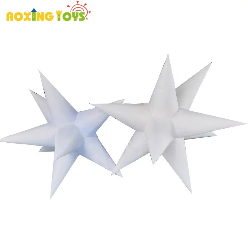 2M led lighting Inflatable 11spikes star  with airblown pendent advertising inflatables for nightclub party wedding events