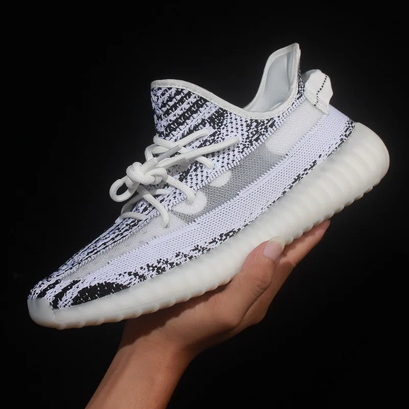 Мужская обувь Yeezy 350 V2 модная спортивная для бега Тканевая мужчин кроссовки светоотражающие
