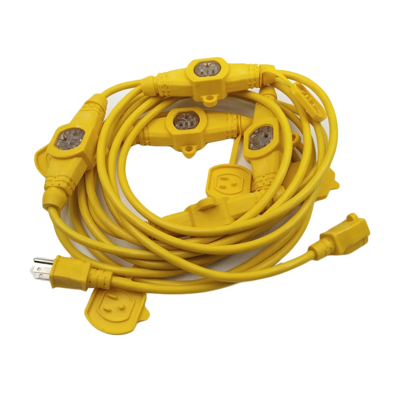 Multiple Evenly-Spaced outlet power distribution cord for Stage Backlines