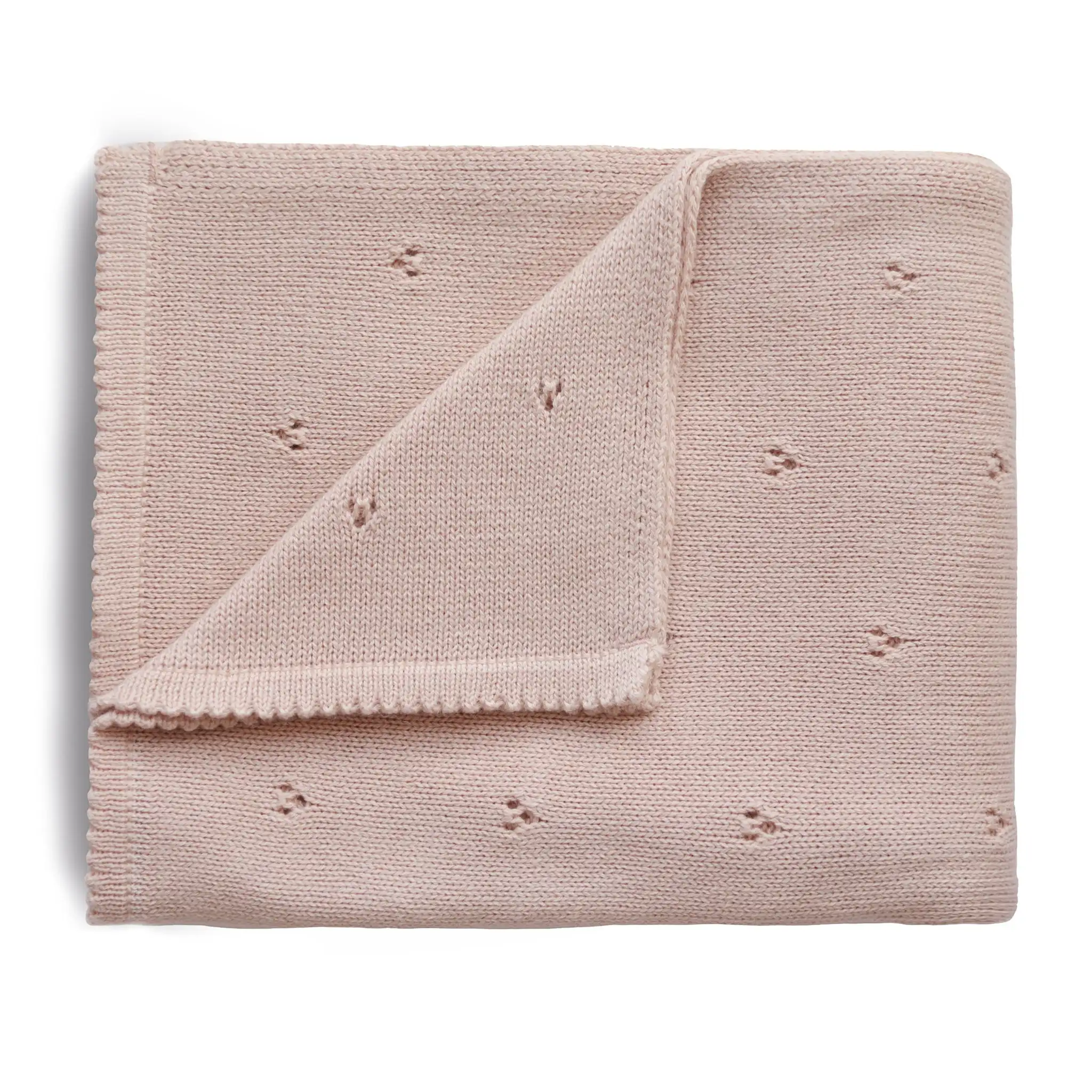 2023 Wholesale Summer Custom Super Soft Breathable Lovey 100% Organic Cotton Knitted Pointelle Baby Blanket
