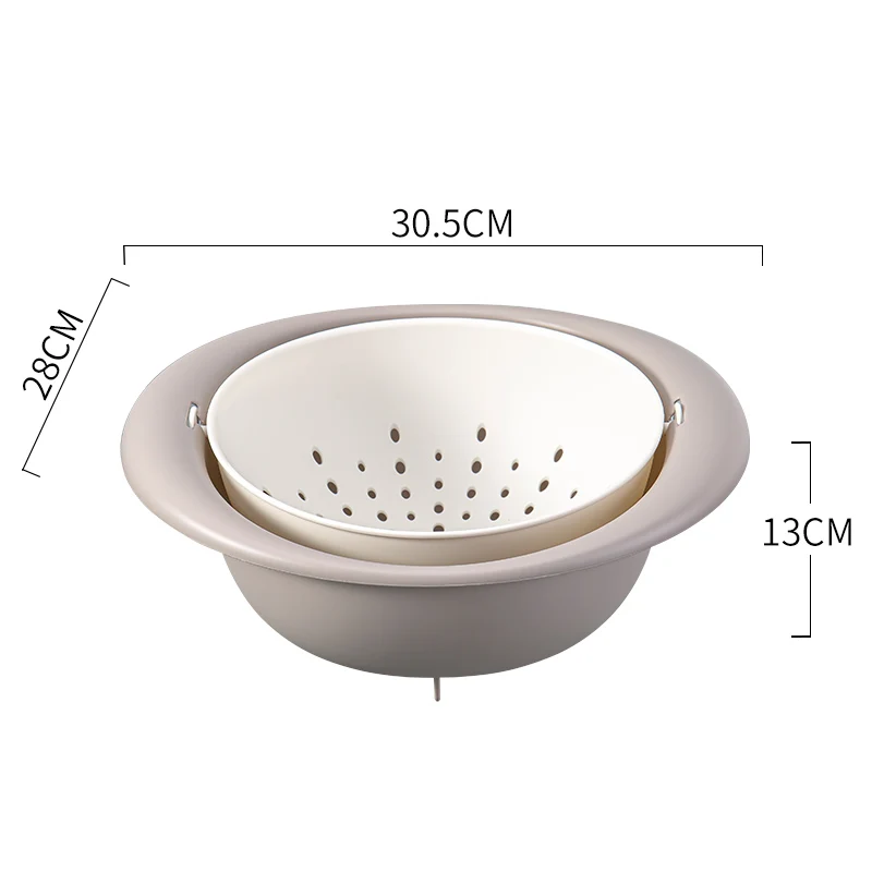 QH6-0107 Factory customized wholesale U-shaped drain basket washing fruits vegetables drain blue