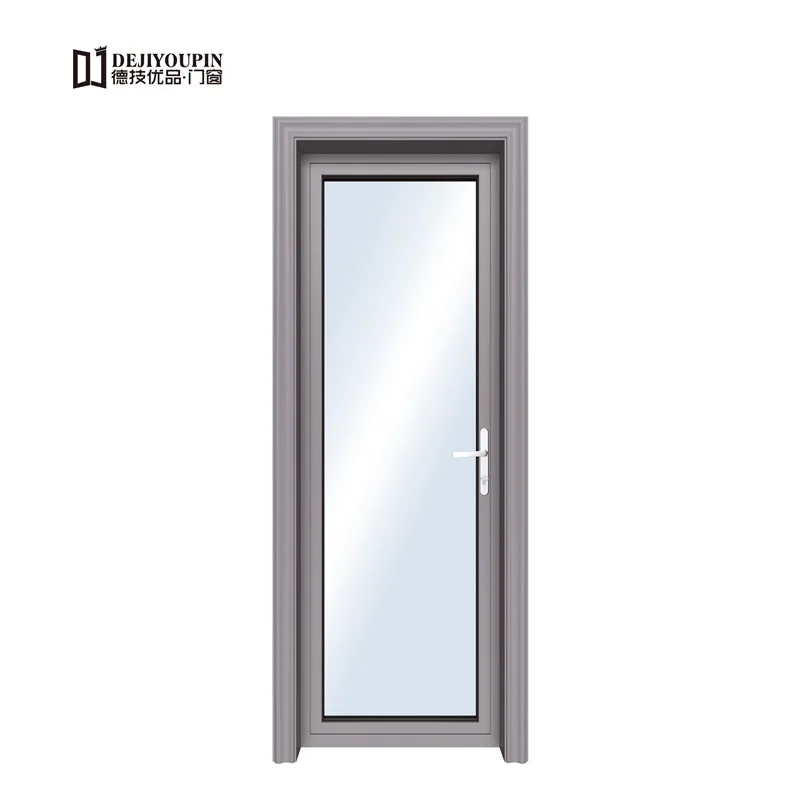 Cheap Price Aluminum Bathroom Modern Swing Style Tempered Frosted Glass Interior Toilet Door In Bangladesh