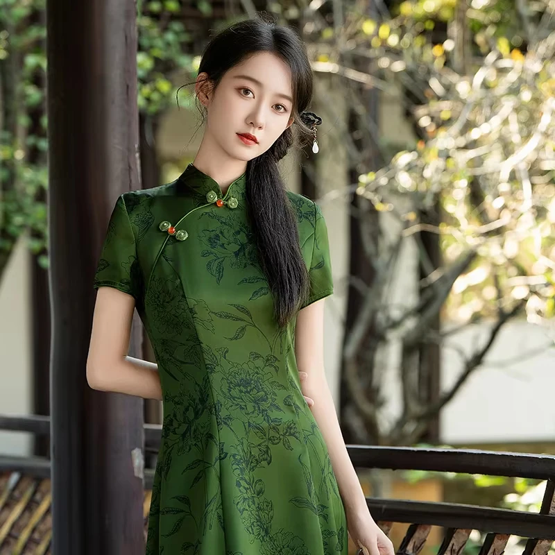 Chinese Traditional Clothing Chinese Vintage Cheongsam Dresses Beautiful Qipao For Women 4XL Plus Size