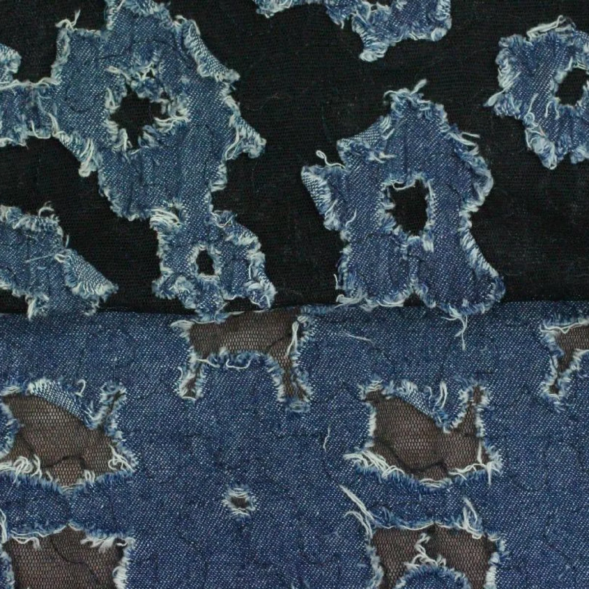4 Way Stretch Cotton&Spandex Indigo Burnout Denim fabric for Jeans| Cheapest Wholesale Factory Supply