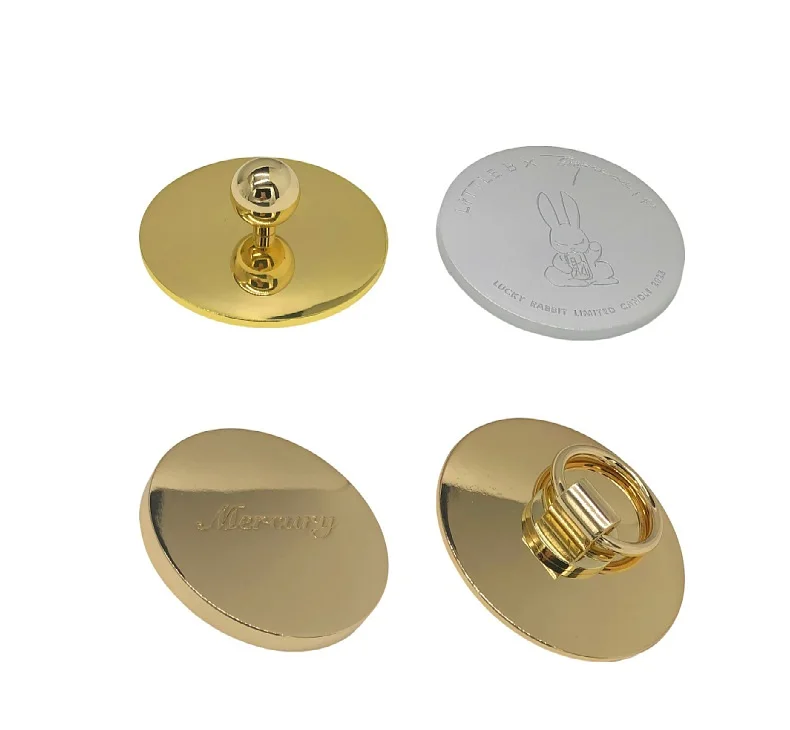 New Design Plating Shiny Gold Color Metal Zinc Alloy Candle Jar Lid With Pull Ring High Quality Custom Logo