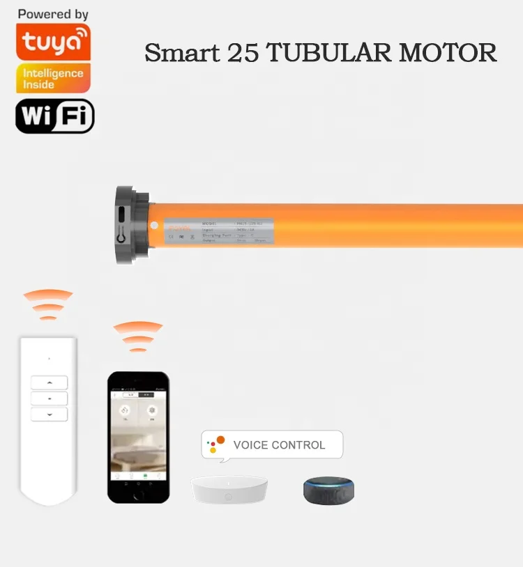 Tuya Motorized AC Tubular Motor Shutter Lithium Battery Drive for blinds