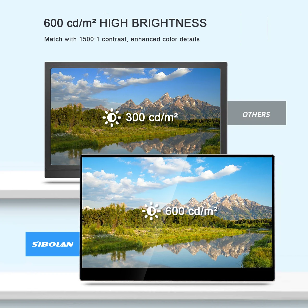 SIBOLAN 600 Яркость 100% цветной охват 15 6 дюймов uhd 4k портативный монитор type-c с чехлом-подставкой сенсорный экран
