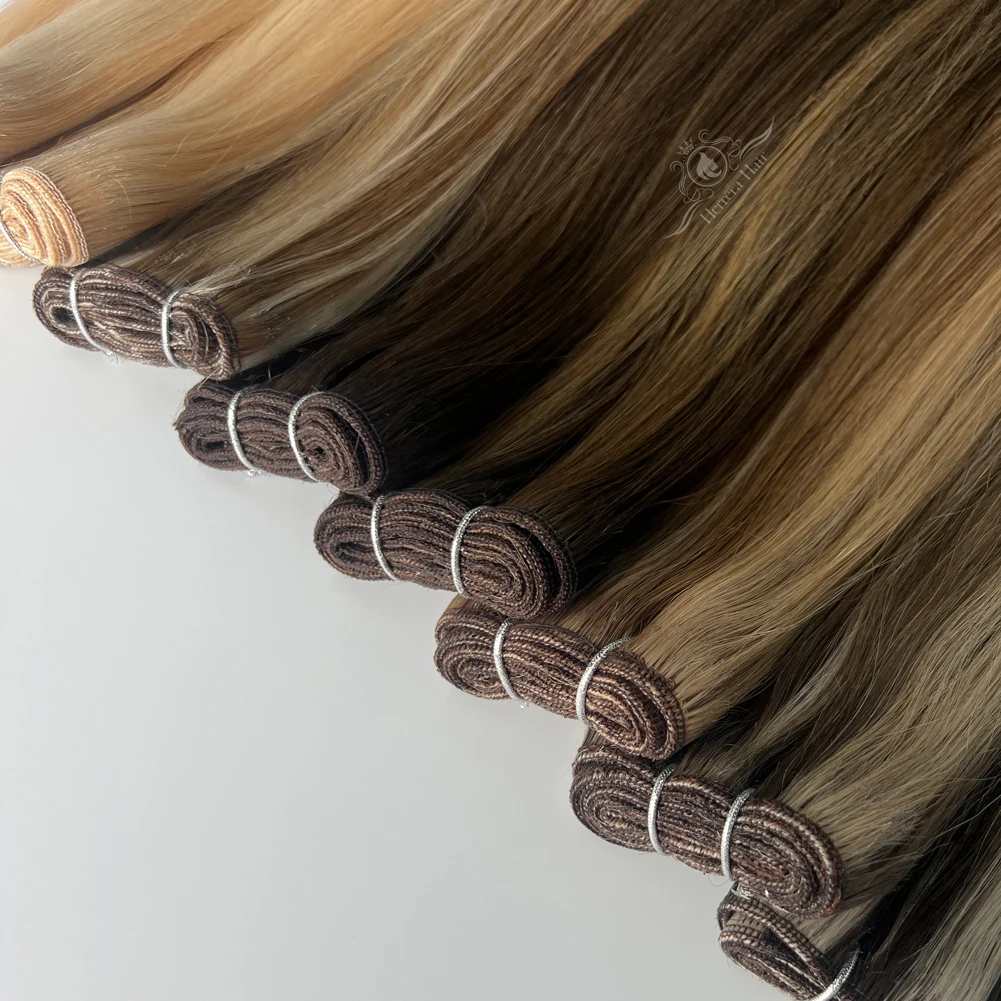 Remy Machine Weft Human Hair Vendor Extensiones Cabello Humano Natural Double Drawn Cuticle Aligned Raw Brazilian Hair Bundles