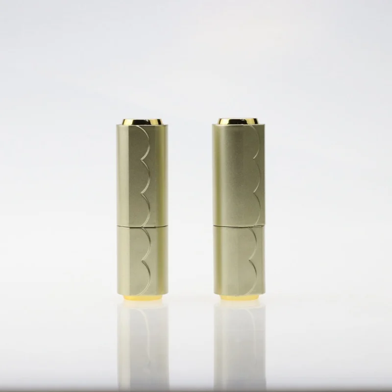 Luxury green gold round handmade empty DIY custom logo plastic lipstick tubes with waves