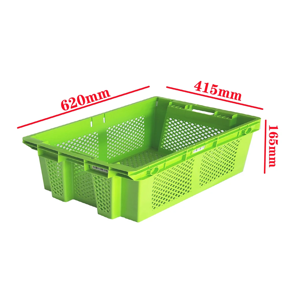 Customized nestable mesh vegetable plastic moving crates storage turnover box delivery harvest basket crates
