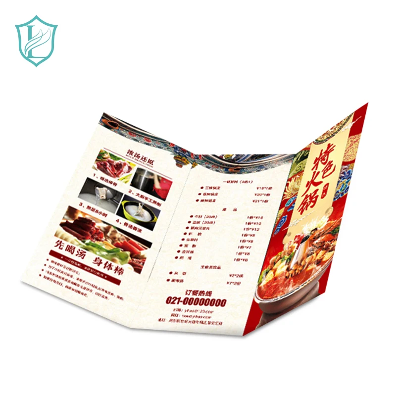 Customized Size Restaurant Menu Custom Design Advertising Catalogue Brochure / Flyer / Booklet Printing Wholesale