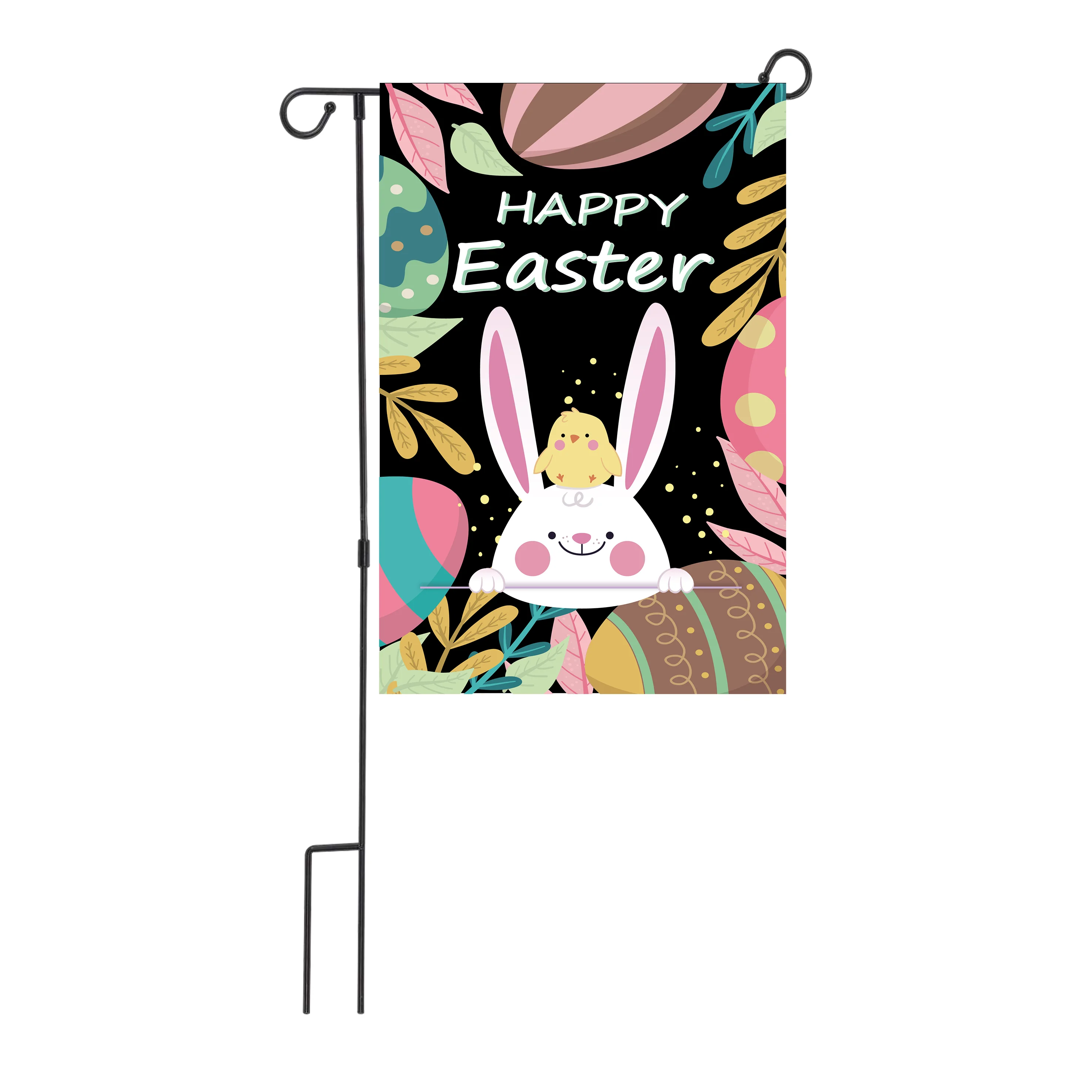 Double Sided Printed Flag Garden Decoration Rabbit And Egg  Holiday Easter Garden Flag