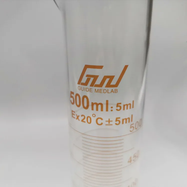 250 мл 500 мл Толстый Стеклянный измерительный цилиндр боросиликатная стеклянная посуда