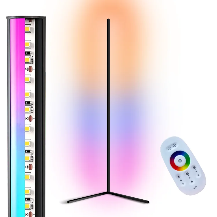 RGB Color Changing Mood Dimmable LED Modern Floor Lamp Light Remote Metal Standing Lamp Living Room Dance Floor Lighting
