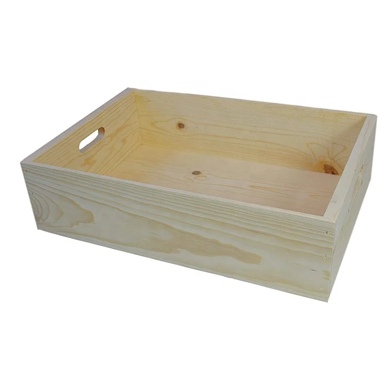 Customized Wooden Box with Handle High Quality Handmade Wooden Crate